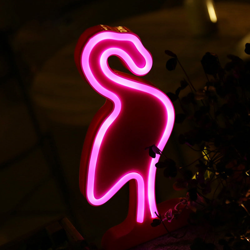 Flamingo Wall Night Lighting Minimalist Plastic LED Bedroom Nightstand Lamp in White White Clearhalo 'Modern wall lights' 'Modern' 'Night Lights' 'Wall Lights' Lighting' 2011572