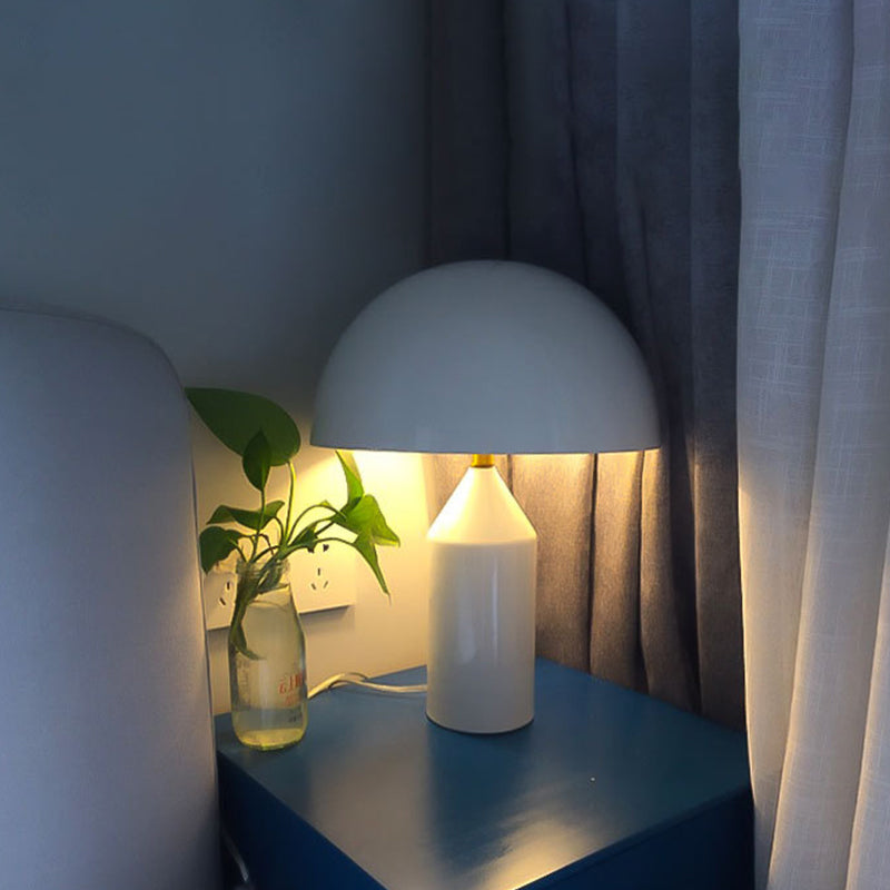 Mushroom Night Table Lamp Minimalist Metal 1-Head Nightstand Lighting for Living Room White Clearhalo 'Lamps' 'Table Lamps' Lighting' 2011875