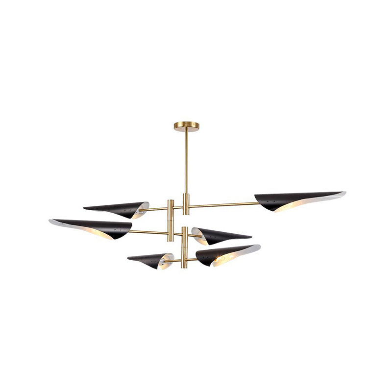 Quill Chandelier Lighting Modernist Metal Living Room Pendant Light Kit with Sputnik Design Clearhalo 'Ceiling Lights' 'Chandeliers' 'Modern Chandeliers' 'Modern' Lighting' 2011909