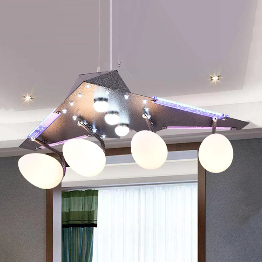Delta Wing Kids Bedroom Chandelier Metal Creative Suspension Light in Gray Clearhalo 'Ceiling Lights' 'Chandeliers' Lighting' options 201319