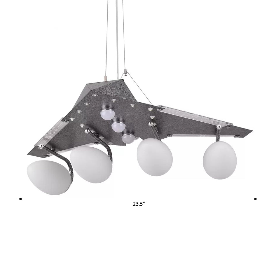 Delta Wing Kids Bedroom Chandelier Metal Creative Suspension Light in Gray Clearhalo 'Ceiling Lights' 'Chandeliers' Lighting' options 201322