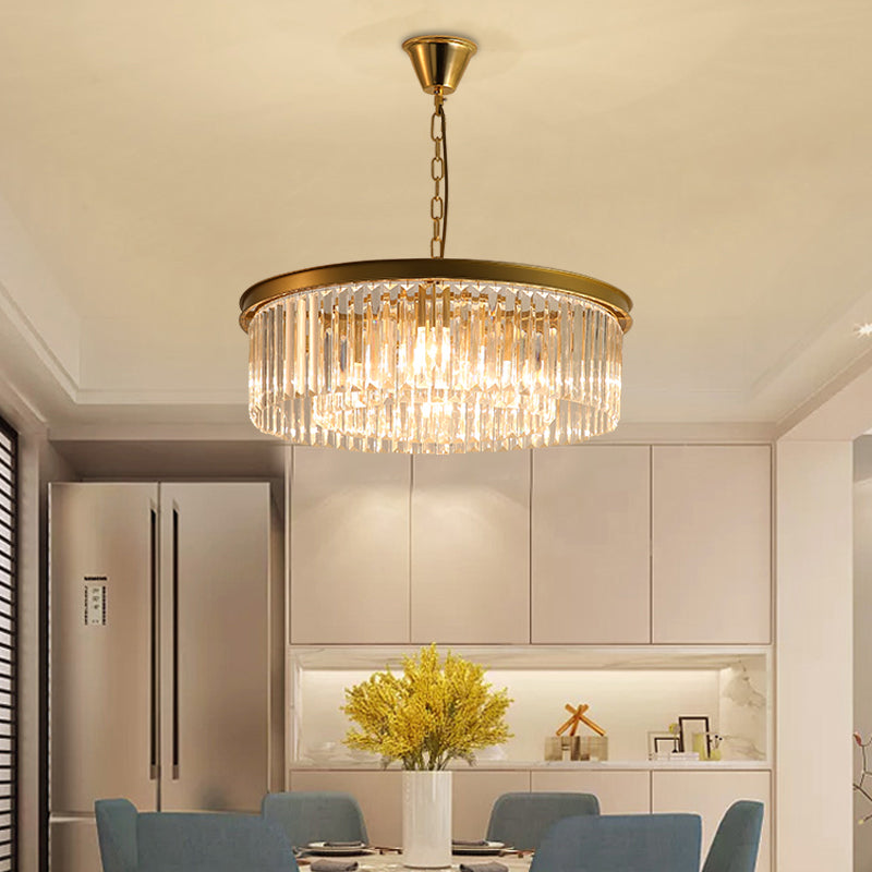Black/Gold Round Pendant Light Fixture Minimalism Crystal 4/12/16 Bulbs Restaurant Ceiling Chandelier Gold Clearhalo 'Ceiling Lights' 'Chandeliers' 'Modern Chandeliers' 'Modern' Lighting' 2015764