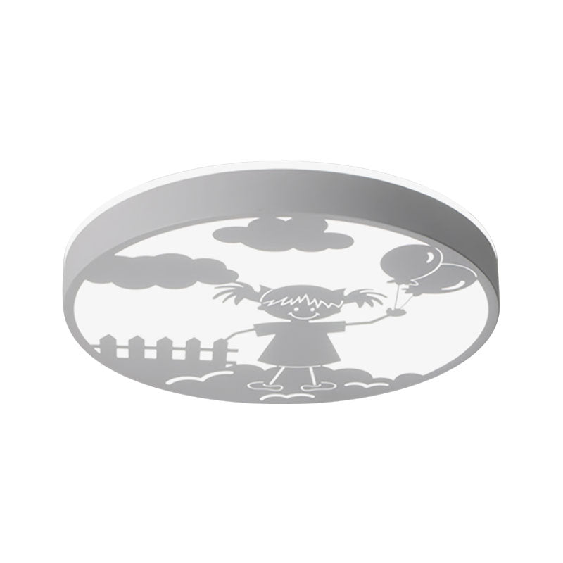 Round Baby Bedroom Flush Mount Light with Girl Deco Metal Macaron Loft Ceiling Lamp Clearhalo 'Ceiling Lights' 'Close To Ceiling Lights' 'Close to ceiling' 'Flush mount' Lighting' 201589