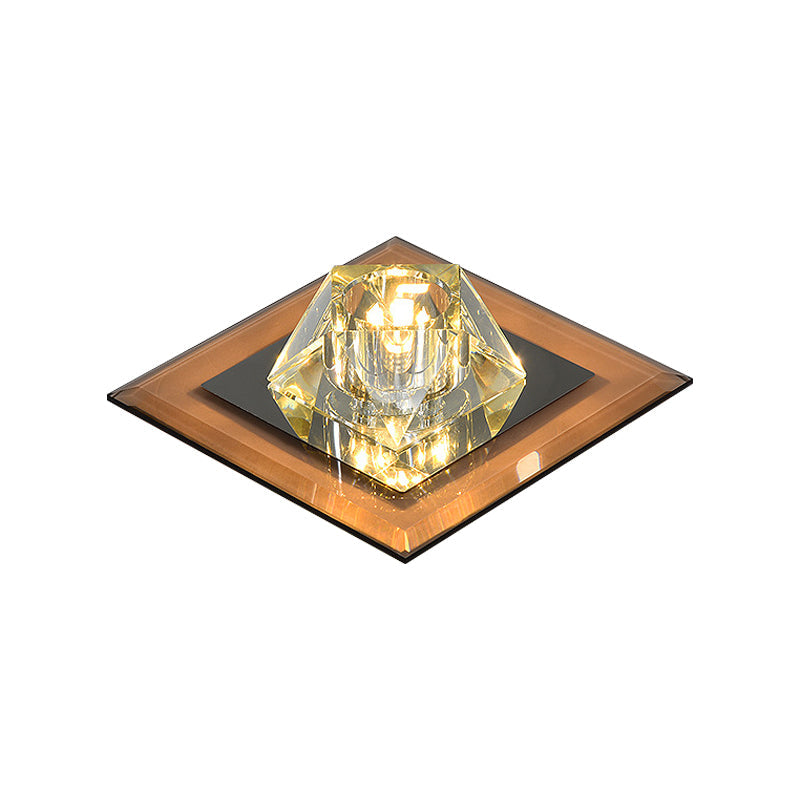 Pentagonal Porch Flushmount Light Clear Crystal LED Contemporary Ceiling Lighting Clearhalo 'Ceiling Lights' 'Close To Ceiling Lights' 'Close to ceiling' 'Flush mount' Lighting' 2016500