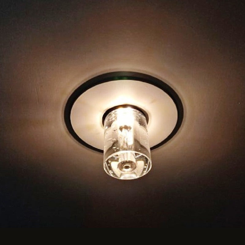 LED Hallway Ceiling Light Fixture Contemporary Flush Mount with Cylinder Clear Crystal Shade Clearhalo 'Ceiling Lights' 'Close To Ceiling Lights' 'Close to ceiling' 'Flush mount' Lighting' 2016573