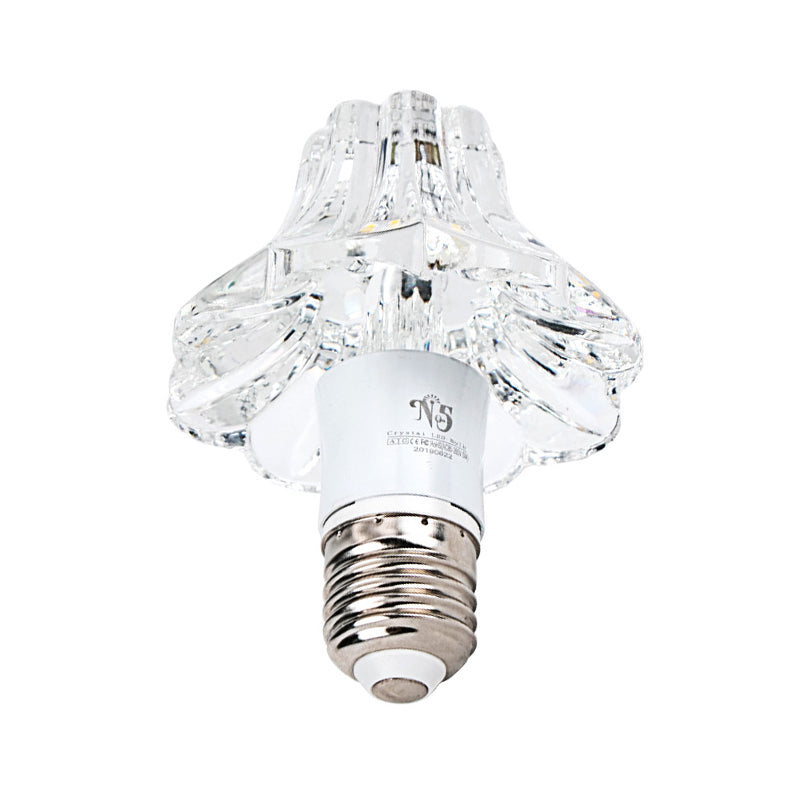 Morning Glory Clear Crystal Ceiling Lighting Modern Style LED Flush Light for Porch Clearhalo 'Ceiling Lights' 'Close To Ceiling Lights' 'Close to ceiling' 'Flush mount' Lighting' 2016580