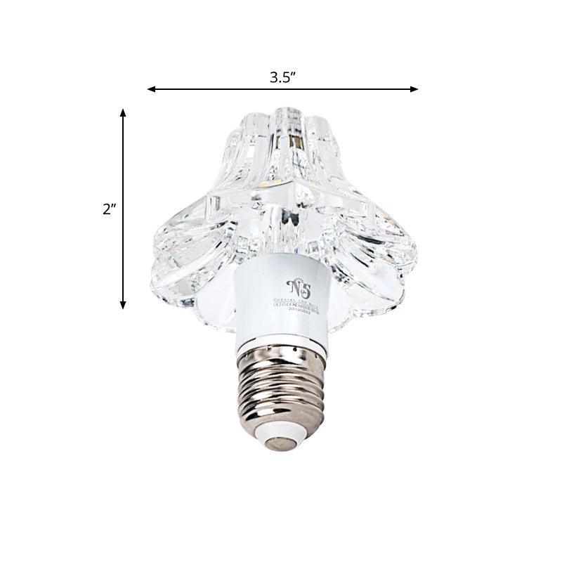 Morning Glory Clear Crystal Ceiling Lighting Modern Style LED Flush Light for Porch Clearhalo 'Ceiling Lights' 'Close To Ceiling Lights' 'Close to ceiling' 'Flush mount' Lighting' 2016581