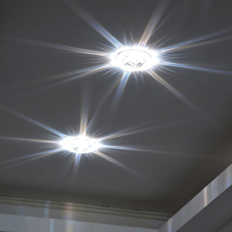 Clear Crystal Floweret Mini Flushmount Light Modernist LED Close to Ceiling Lamp for Doorway Clearhalo 'Ceiling Lights' 'Close To Ceiling Lights' 'Close to ceiling' 'Flush mount' Lighting' 2016584