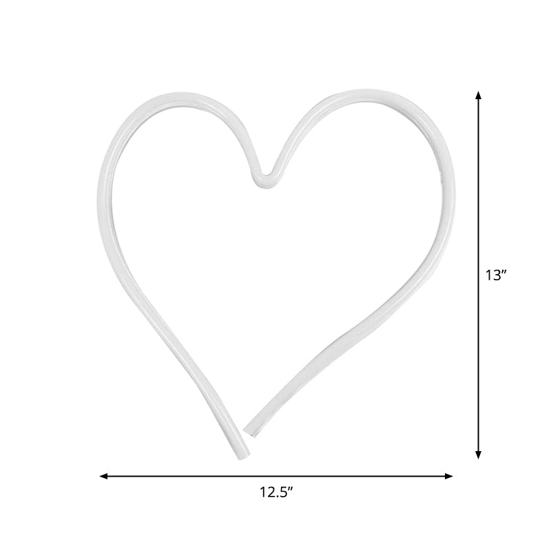 Loving Heart Baby Room Night Lamp Plastic USB Powered LED Modern Wall Night Lighting in White Clearhalo 'Night Lights' 'Wall Lights' Lighting' 2016616