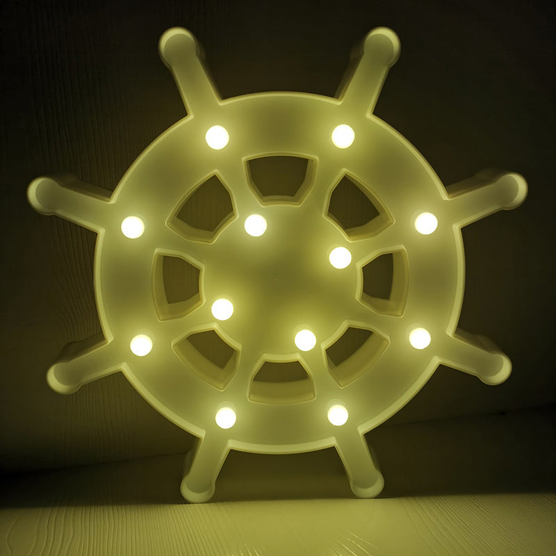 Sailing Element Plastic Nightstand Lighting Nordic LED Wall Night Lamp for Baby Bedroom White B Clearhalo 'Night Lights' 'Wall Lights' Lighting' 2017103