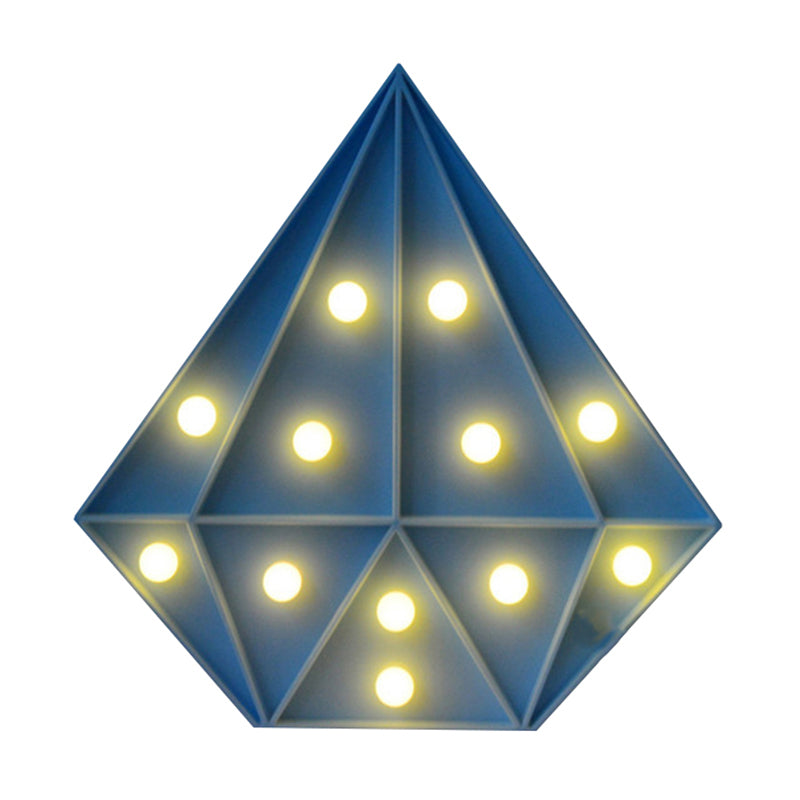 Plastic Diamond Night Lighting Contemporary Battery Operated LED Wall Night Light Clearhalo 'Night Lights' 'Wall Lights' Lighting' 2017112