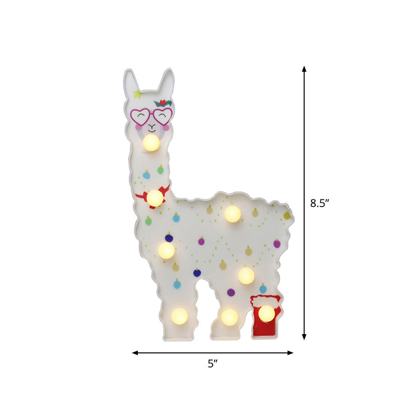 Plastic Alpaca Night Lighting Contemporary Battery Operated LED Wall Night Lamp for Girls Room Clearhalo 'Night Lights' 'Wall Lights' Lighting' 2017190