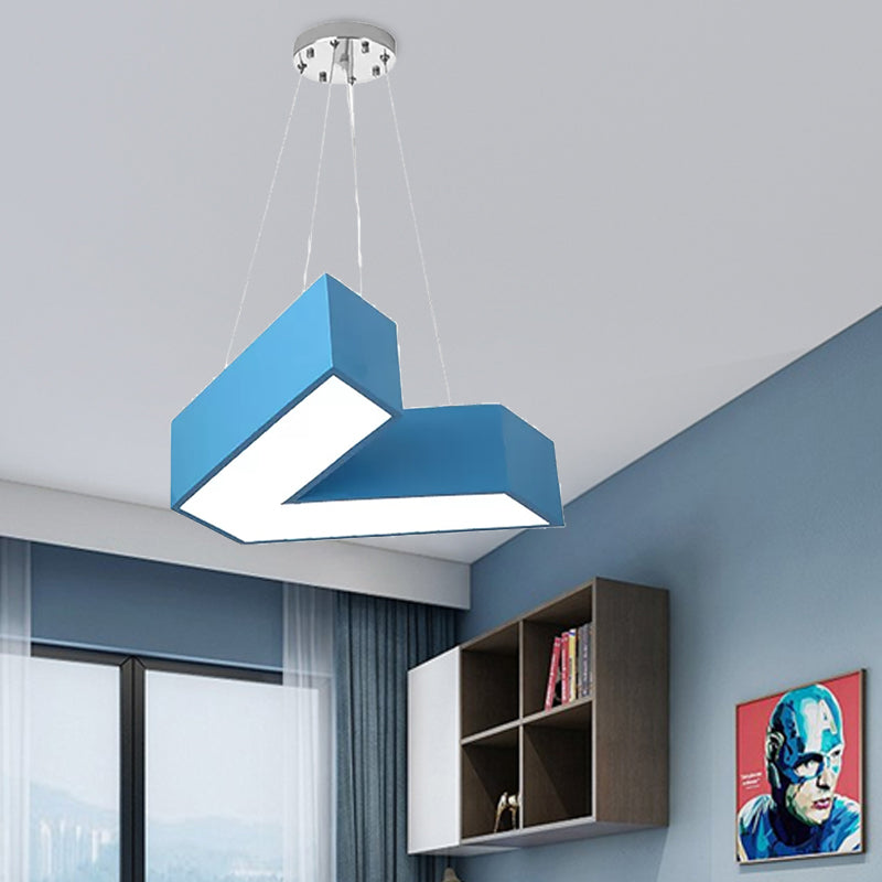 Red/Pink/Yellow/Blue/Green V-Shaped Pendant Chandelier Modern Stylish Acrylic LED Hanging Light for Bedroom, Third Gear/White Light Clearhalo 'Ceiling Lights' 'Chandeliers' Lighting' options 201765_910d4671-4b8a-4327-86a1-7719574264e1