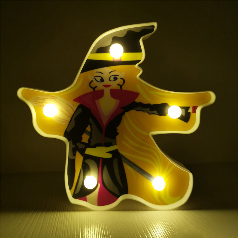 Horror Element Night Light Simple Plastic Battery Operated LED Black Nightstand Lighting Black E Clearhalo 'Night Lights' 'Wall Lights' Lighting' 2018073