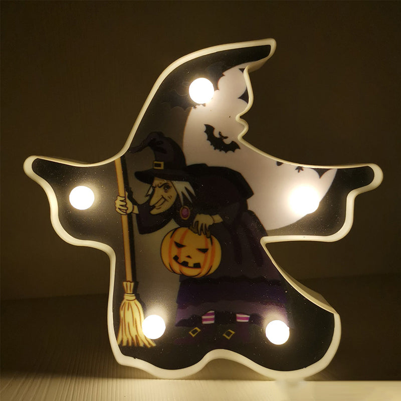 Horror Element Night Light Simple Plastic Battery Operated LED Black Nightstand Lighting Black H Clearhalo 'Night Lights' 'Wall Lights' Lighting' 2018079