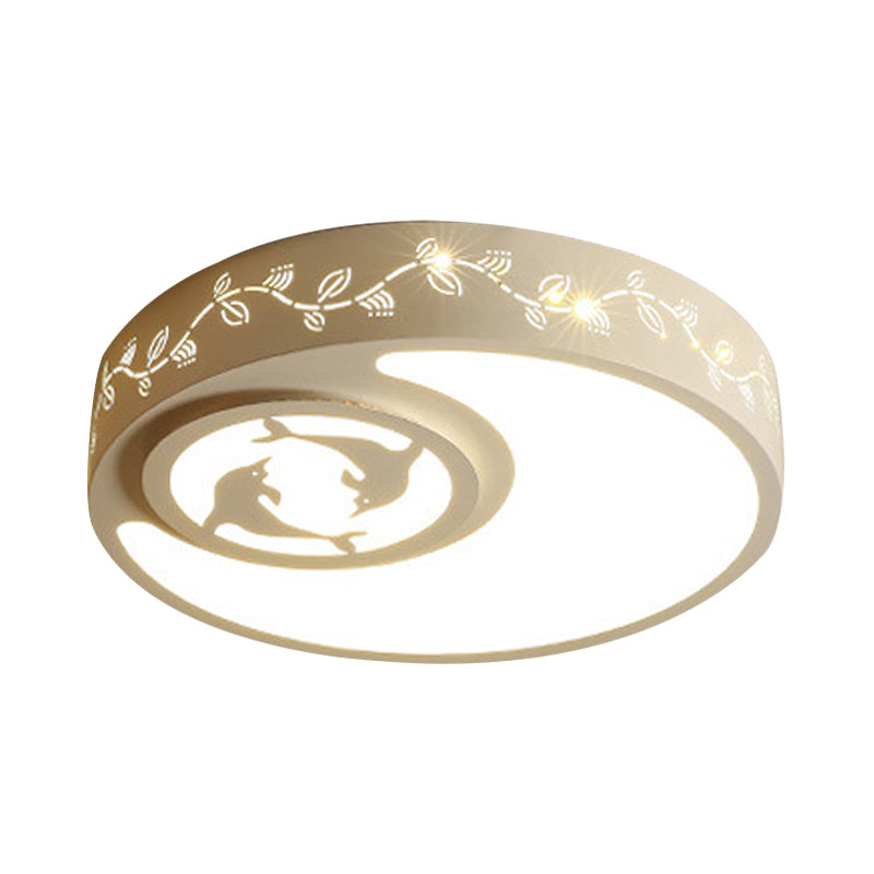 Art Deco Flush Mount Ceiling Light Acrylic Ceiling Light Fixture in White for Kid Bedroom Clearhalo 'Ceiling Lights' 'Close To Ceiling Lights' 'Close to ceiling' 'Flush mount' Lighting' 202266