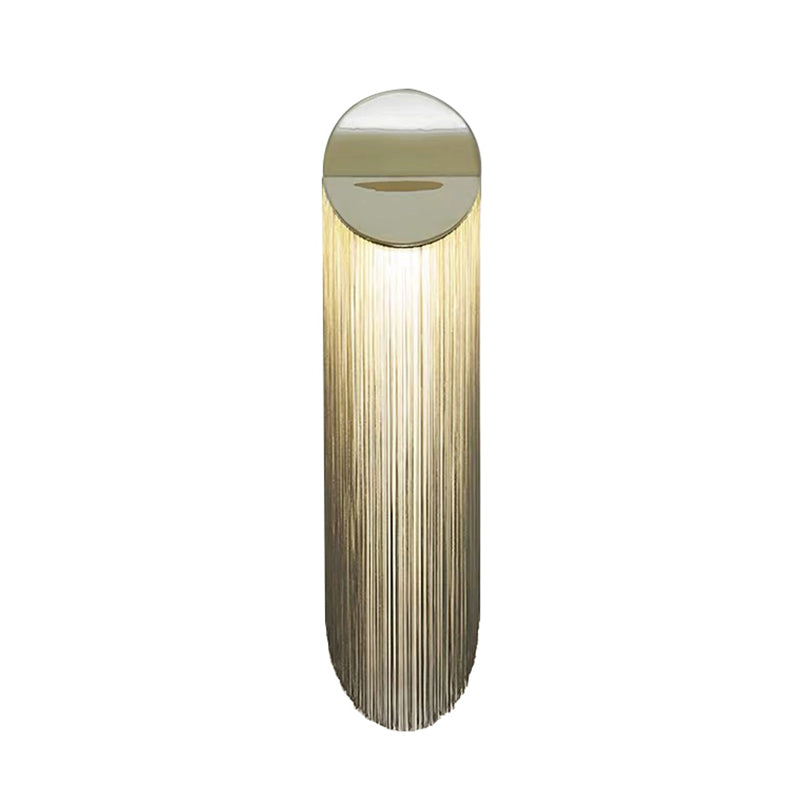 Hanging Chains Wall Light Fixture Nordic Aluminum 2 Heads Gold Wall Mounted Lamp for Bedroom Clearhalo 'Cast Iron' 'Glass' 'Industrial' 'Modern wall lights' 'Modern' 'Tiffany' 'Traditional wall lights' 'Wall Lamps & Sconces' 'Wall Lights' Lighting' 2024206