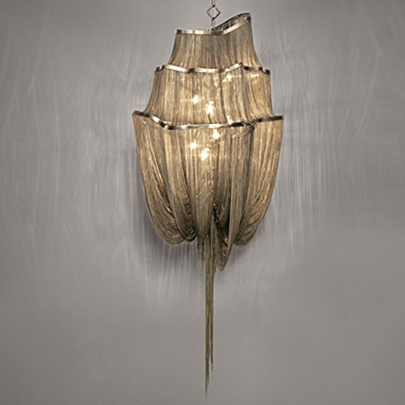 Aluminum Flow Chandelier Lighting Contemporary LED Pendant Light Kit for Living Room Clearhalo 'Ceiling Lights' 'Chandeliers' 'Modern Chandeliers' 'Modern' Lighting' 2024298