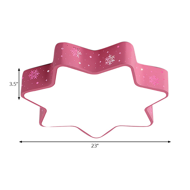 Macaron 15"/19"/23" W Star Ceiling Mounted Fixture Acrylic LED Flush Light in Pink/Blue for Kid Bedroom, Warm/White/2 Color Light Clearhalo 'Ceiling Lights' 'Close To Ceiling Lights' 'Close to ceiling' 'Flush mount' Lighting' 202434