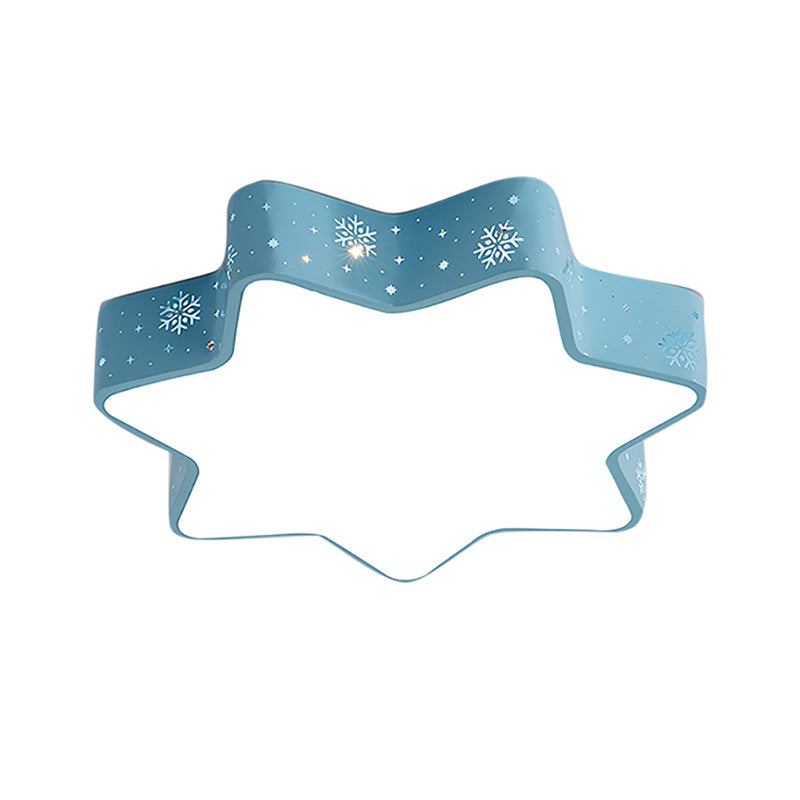 Macaron 15"/19"/23" W Star Ceiling Mounted Fixture Acrylic LED Flush Light in Pink/Blue for Kid Bedroom, Warm/White/2 Color Light Clearhalo 'Ceiling Lights' 'Close To Ceiling Lights' 'Close to ceiling' 'Flush mount' Lighting' 202436
