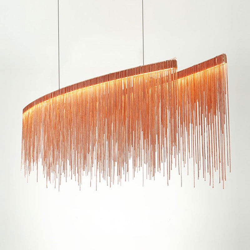 Modernism LED Ceiling Chandelier Linear Drop Pendant with Aluminum Shade for Living Room Clearhalo 'Ceiling Lights' 'Chandeliers' 'Modern Chandeliers' 'Modern' Lighting' 2024364