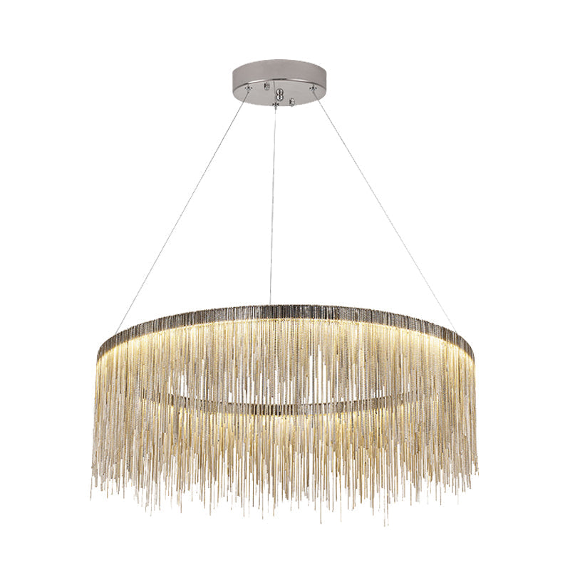 Circular Pendant Chandelier Minimalist Aluminum Living Room LED Hanging Ceiling Light Clearhalo 'Ceiling Lights' 'Chandeliers' 'Modern Chandeliers' 'Modern' Lighting' 2024392