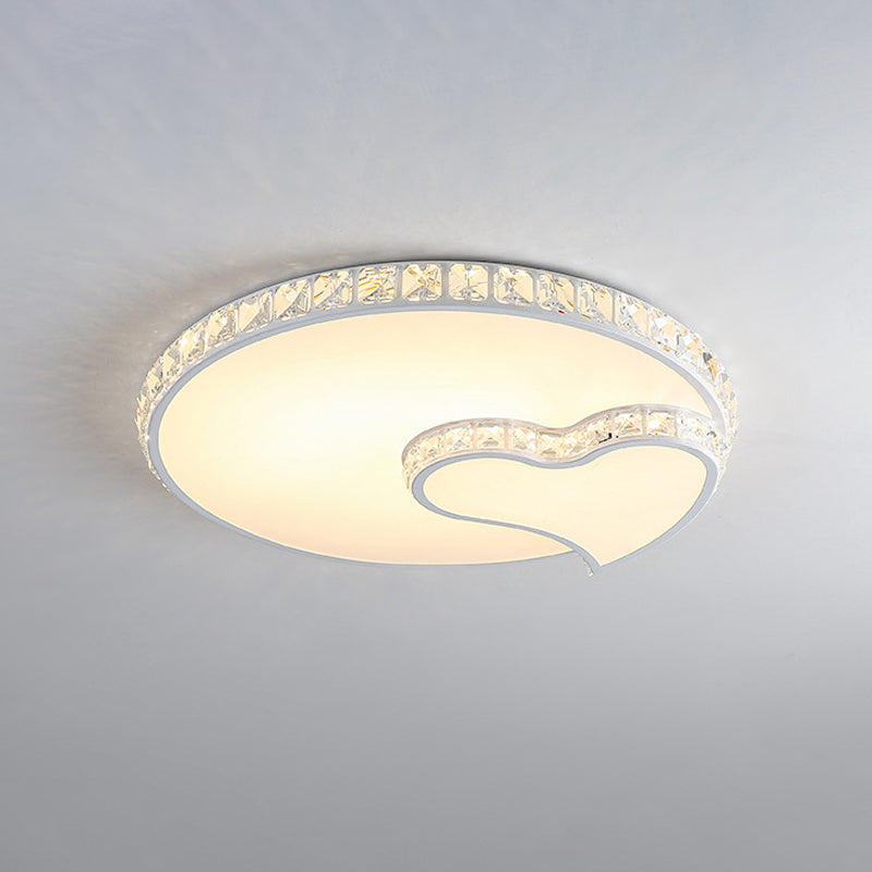 Geometry Acrylic Flush Mount Lamp Modern LED Ceiling Fixture with Clear Crystal Edge for Bedroom Clearhalo 'Ceiling Lights' 'Close To Ceiling Lights' 'Close to ceiling' 'Flush mount' Lighting' 2024403