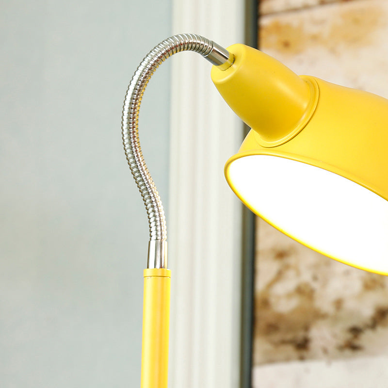Metal Dome Shade Floor Lamp Contemporary 1-Head Standing Light with Flexible Gooseneck Arm Clearhalo 'Floor Lamps' 'Lamps' Lighting' 2024483