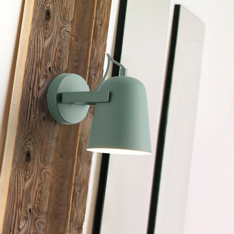 Nordic 1-Light Wall Sconce Bell Rotatable Wall Mount Light Fixture with Iron Shade for Living Room Clearhalo 'Cast Iron' 'Glass' 'Industrial' 'Modern wall lights' 'Modern' 'Tiffany' 'Traditional wall lights' 'Wall Lamps & Sconces' 'Wall Lights' Lighting' 2024519