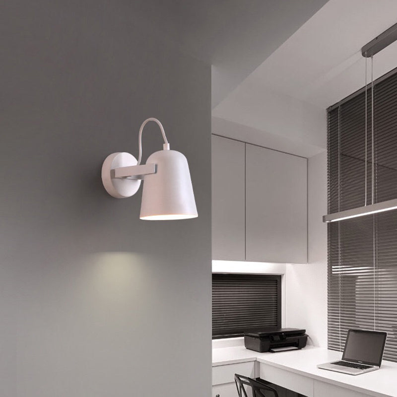 Nordic 1-Light Wall Sconce Bell Rotatable Wall Mount Light Fixture with Iron Shade for Living Room White Clearhalo 'Cast Iron' 'Glass' 'Industrial' 'Modern wall lights' 'Modern' 'Tiffany' 'Traditional wall lights' 'Wall Lamps & Sconces' 'Wall Lights' Lighting' 2024520