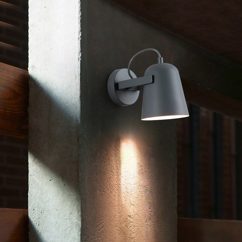 Nordic 1-Light Wall Sconce Bell Rotatable Wall Mount Light Fixture with Iron Shade for Living Room Grey Clearhalo 'Cast Iron' 'Glass' 'Industrial' 'Modern wall lights' 'Modern' 'Tiffany' 'Traditional wall lights' 'Wall Lamps & Sconces' 'Wall Lights' Lighting' 2024521