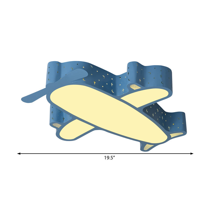 Plane Kid Bedroom Ceiling Light Acrylic Cartoon Flush Mount Ceiling Fixture in Blue Clearhalo 'Ceiling Lights' 'Close To Ceiling Lights' 'Close to ceiling' 'Flush mount' Lighting' 202462