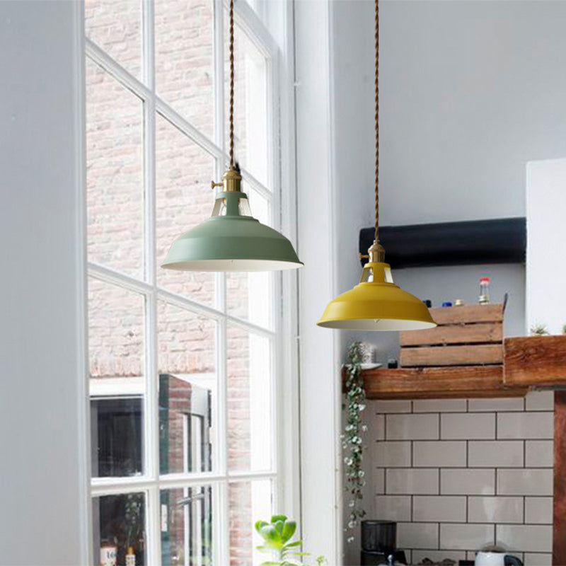 Factory Barn Ceiling Pendant 1-Light Metal Hanging Light Fixture for Dining Room Clearhalo 'Art Deco Pendants' 'Cast Iron' 'Ceiling Lights' 'Ceramic' 'Crystal' 'Industrial Pendants' 'Industrial' 'Metal' 'Middle Century Pendants' 'Pendant Lights' 'Pendants' 'Tiffany' Lighting' 2024730