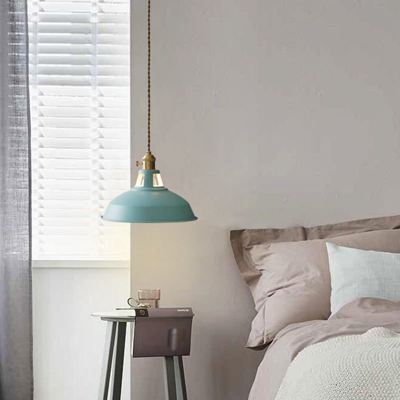 Factory Barn Ceiling Pendant 1-Light Metal Hanging Light Fixture for Dining Room Clearhalo 'Art Deco Pendants' 'Cast Iron' 'Ceiling Lights' 'Ceramic' 'Crystal' 'Industrial Pendants' 'Industrial' 'Metal' 'Middle Century Pendants' 'Pendant Lights' 'Pendants' 'Tiffany' Lighting' 2024731