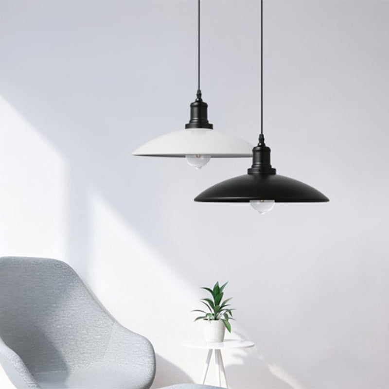 Dome Shaped Metal Pendulum Light Farmhouse 1-Light Dining Room Hanging Lamp Kit Clearhalo 'Art Deco Pendants' 'Black' 'Cast Iron' 'Ceiling Lights' 'Ceramic' 'Crystal' 'Industrial Pendants' 'Industrial' 'Metal' 'Middle Century Pendants' 'Pendant Lights' 'Pendants' 'Rustic Pendants' 'Tiffany' Lighting' 2024739