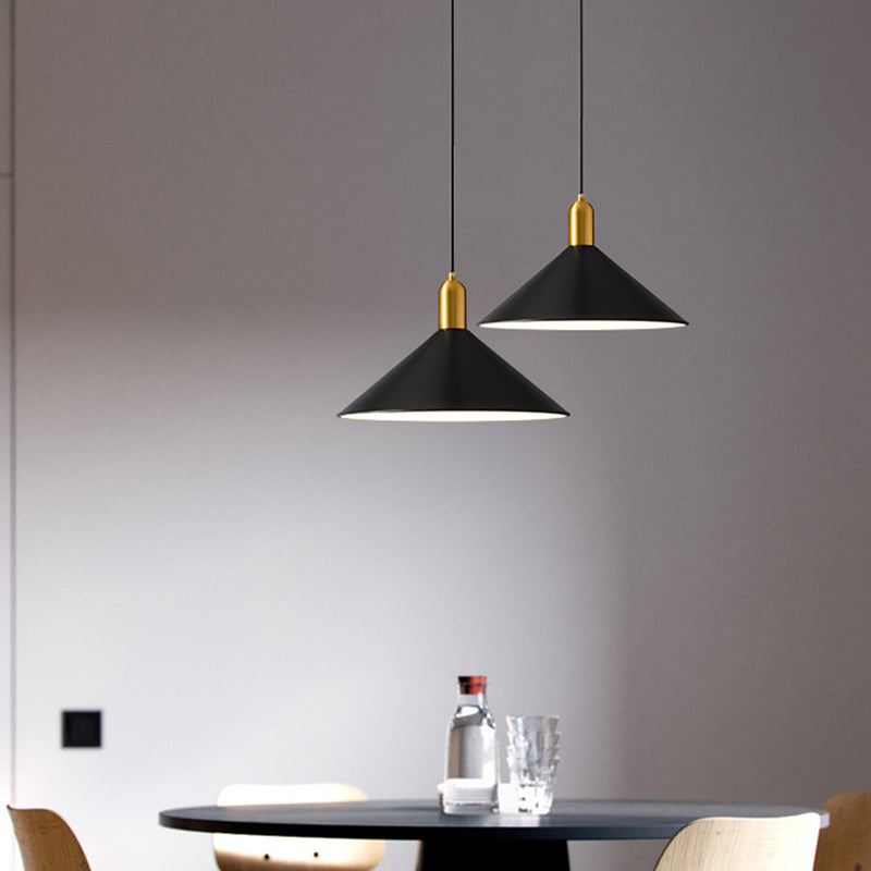 Metal Conical Drop Lamp Industrial 1 Head Dining Room Pendant Lighting Fixture Black Clearhalo 'Art Deco Pendants' 'Black' 'Cast Iron' 'Ceiling Lights' 'Ceramic' 'Crystal' 'Industrial Pendants' 'Industrial' 'Metal' 'Middle Century Pendants' 'Pendant Lights' 'Pendants' 'Rustic Pendants' 'Tiffany' Lighting' 2024755