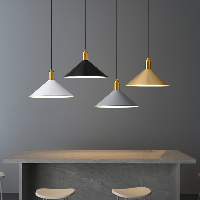 Metal Conical Drop Lamp Industrial 1 Head Dining Room Pendant Lighting Fixture Clearhalo 'Art Deco Pendants' 'Black' 'Cast Iron' 'Ceiling Lights' 'Ceramic' 'Crystal' 'Industrial Pendants' 'Industrial' 'Metal' 'Middle Century Pendants' 'Pendant Lights' 'Pendants' 'Rustic Pendants' 'Tiffany' Lighting' 2024756