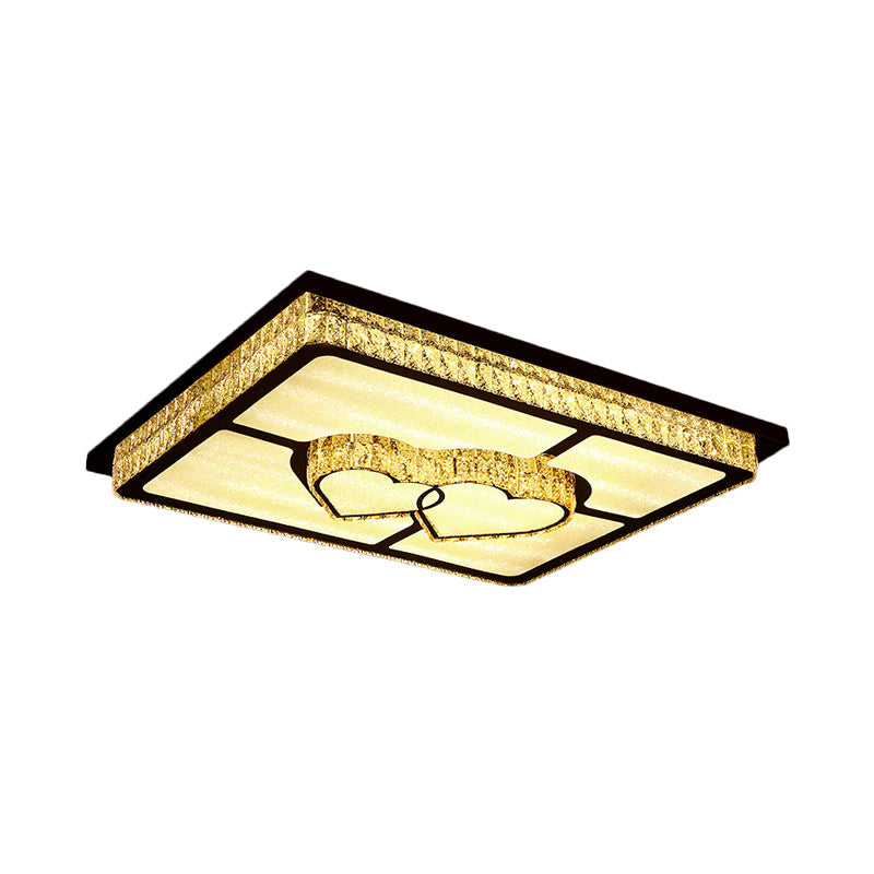 Rectangular Ceiling Lighting Simplicity Clear Crystal Stainless Steel LED Flush Mount Lamp for Living Room Clearhalo 'Ceiling Lights' 'Close To Ceiling Lights' 'Close to ceiling' 'Flush mount' Lighting' 2025032
