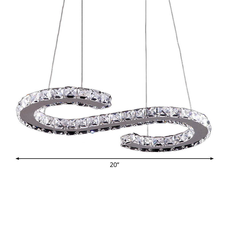 Geometry Frame Dining Room Chandelier Clear Crystal LED Modern Hanging Pendant Light Clearhalo 'Ceiling Lights' 'Chandeliers' 'Clear' 'Industrial' 'Modern Chandeliers' 'Modern' 'Tiffany' 'Traditional Chandeliers' Lighting' 2025060