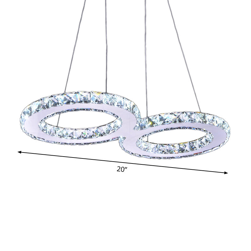 Geometry Frame Dining Room Chandelier Clear Crystal LED Modern Hanging Pendant Light Clearhalo 'Ceiling Lights' 'Chandeliers' 'Clear' 'Industrial' 'Modern Chandeliers' 'Modern' 'Tiffany' 'Traditional Chandeliers' Lighting' 2025064