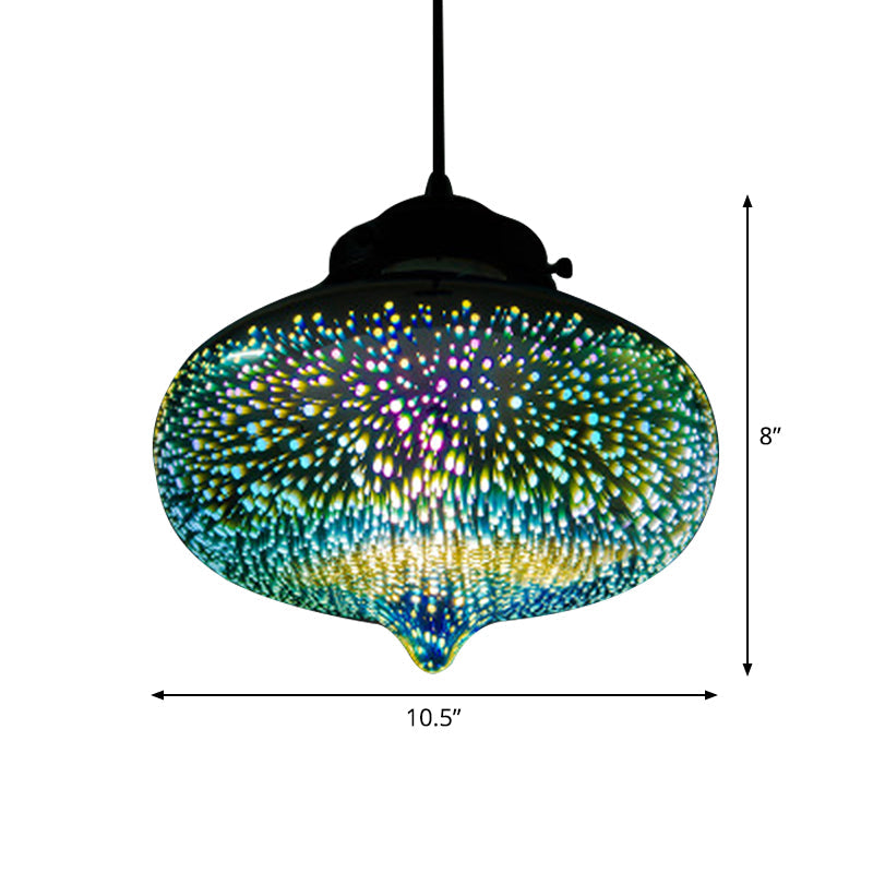 3D Glass Geometry Drop Pendant Modernist 1-Light Pendulum Light for Living Room Clearhalo 'Ceiling Lights' 'Glass shade' 'Glass' 'Modern Pendants' 'Modern' 'Pendant Lights' 'Pendants' Lighting' 2025128