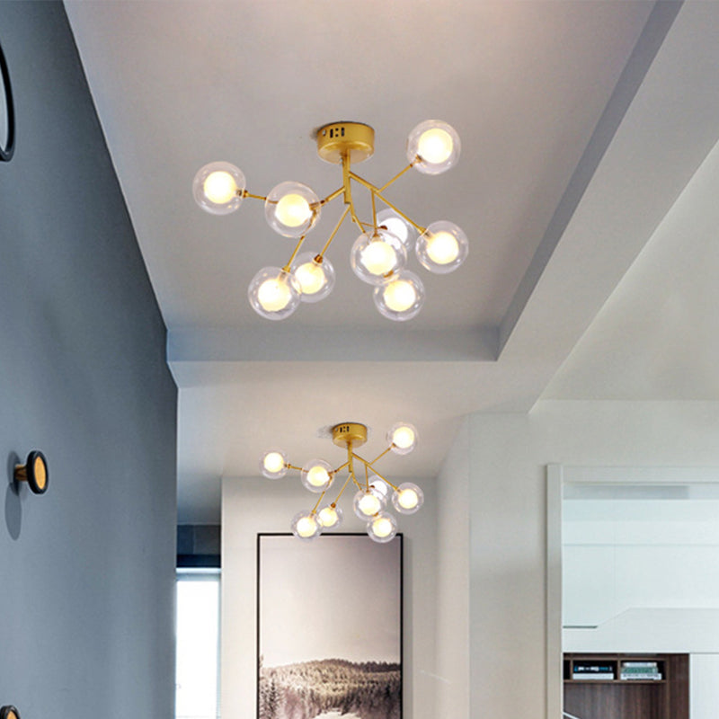 Branching Flushmount Light Modernist LED Metallic Close to Ceiling Lamp for Bedroom Clearhalo 'Ceiling Lights' 'Close To Ceiling Lights' 'Close to ceiling' 'Flush mount' Lighting' 2025234
