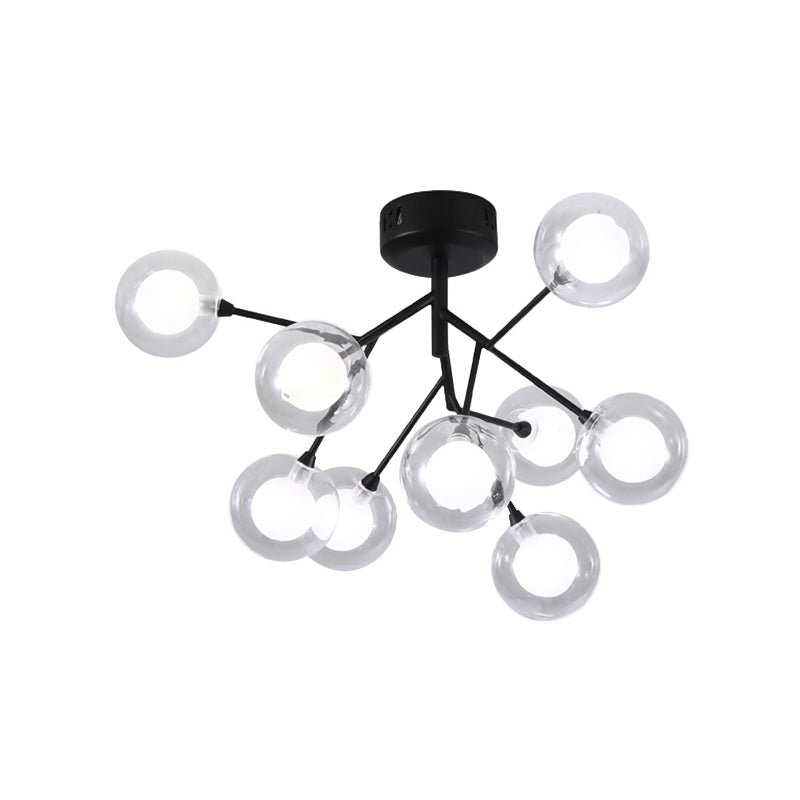 Branching Flushmount Light Modernist LED Metallic Close to Ceiling Lamp for Bedroom 9 Black Bubble Clearhalo 'Ceiling Lights' 'Close To Ceiling Lights' 'Close to ceiling' 'Flush mount' Lighting' 2025238