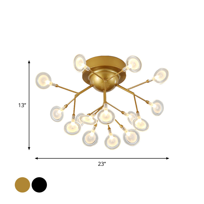 Acrylic Leaf-Shaped Flush Mount Lamp Modern LED Close to Ceiling Lighting for Bedroom Clearhalo 'Ceiling Lights' 'Close To Ceiling Lights' 'Close to ceiling' 'Flush mount' Lighting' 2025327