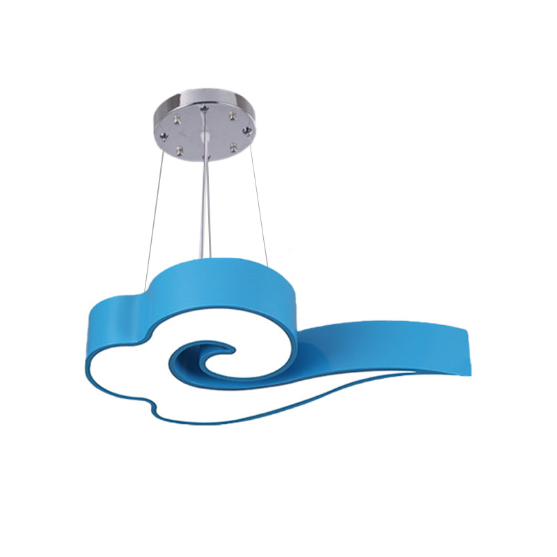 18"/22.5" Wide Cloud Ceiling Chandelier Macaron Acrylic LED Hanging Light in Red/Yellow/Blue/Green for Children Room, Third Gear/White Light Clearhalo 'Ceiling Lights' 'Pendant Lights' 'Pendants' Lighting' 202543