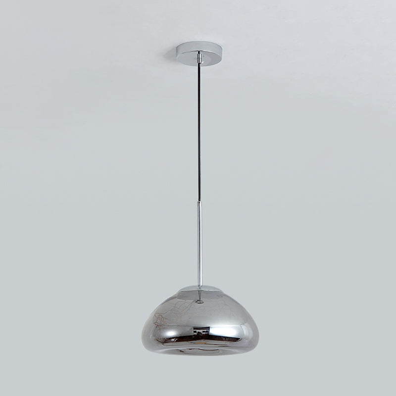 Simple 1 Head Drop Lamp Domed Glowing String Suspension Pendant Light with Glass Shade Clearhalo 'Ceiling Lights' 'Modern Pendants' 'Modern' 'Pendant Lights' 'Pendants' Lighting' 2025824
