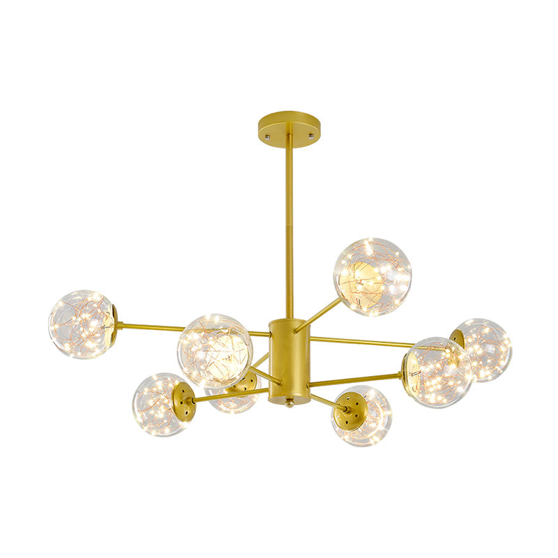 Round Hanging Chandelier Minimal Starry LED Glass Pendant Light Fixture with Radial Design Clearhalo 'Ceiling Lights' 'Chandeliers' 'Modern Chandeliers' 'Modern' Lighting' 2025870