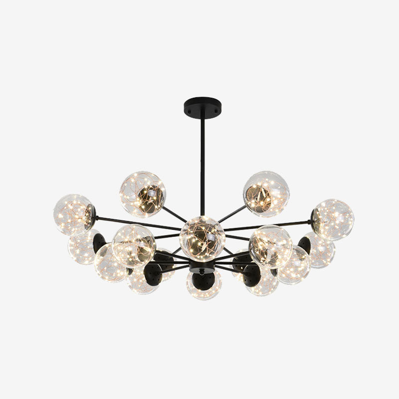 Round Hanging Chandelier Minimal Starry LED Glass Pendant Light Fixture with Radial Design Clearhalo 'Ceiling Lights' 'Chandeliers' 'Modern Chandeliers' 'Modern' Lighting' 2025875