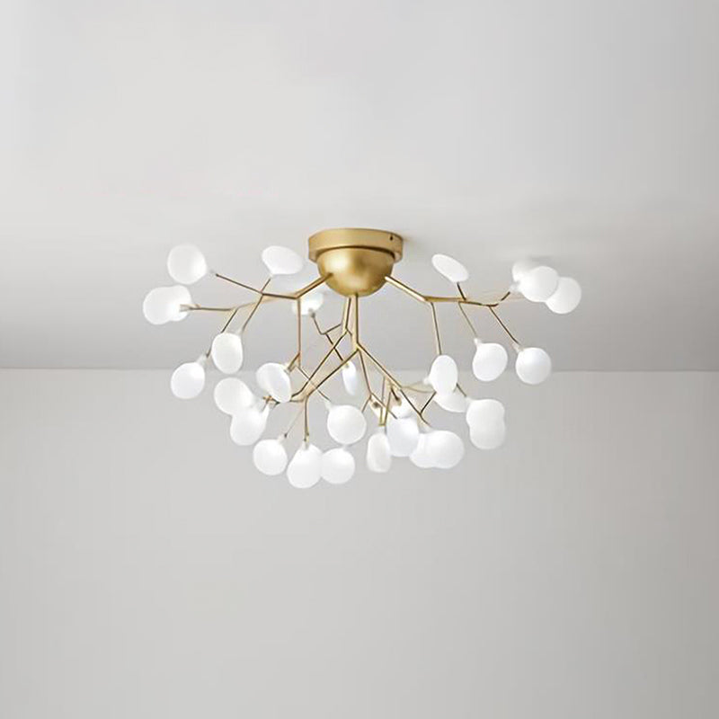 Branching Living Room Flush Mount Metal LED Minimalist Ceiling Light Fixture 36 Gold Round Clearhalo 'Ceiling Lights' 'Close To Ceiling Lights' 'Close to ceiling' 'Flush mount' Lighting' 2026143
