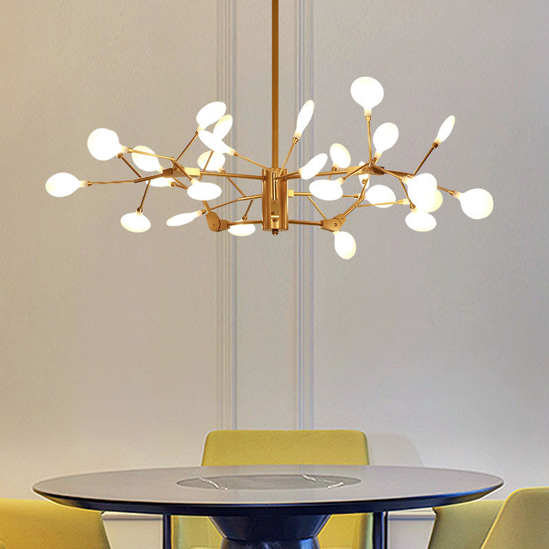 Tree Branch Metal Hanging Chandelier Simple LED Gold Ceiling Pendant for Dining Room Gold Leaf Clearhalo 'Ceiling Lights' 'Chandeliers' 'Modern Chandeliers' 'Modern' Lighting' 2026226